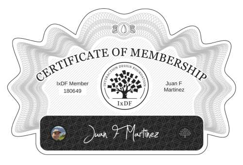 Juan's Certificate of membership
