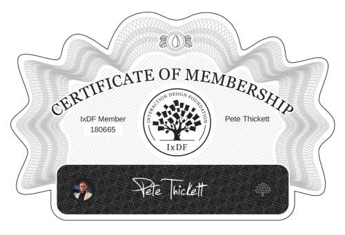 Pete's Certificate of membership