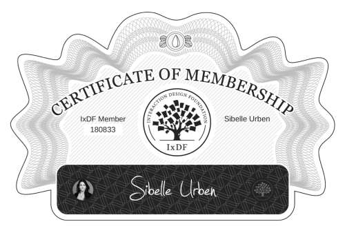 Sibelle's Certificate of membership