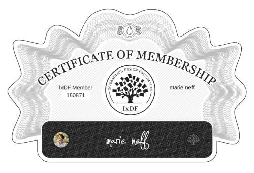 marie's Certificate of membership