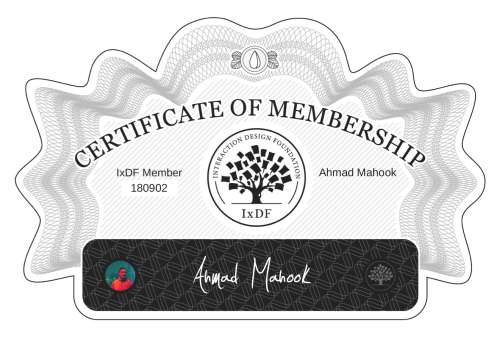 Ahmad's Certificate of membership