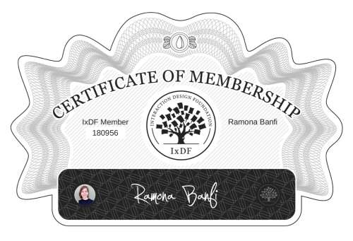 Ramona's Certificate of membership
