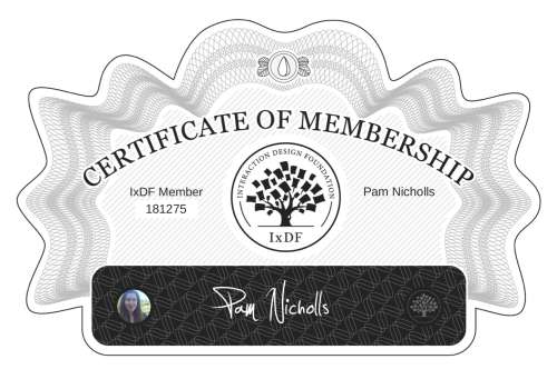 Pam's Certificate of membership