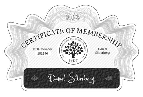 Daniel's Certificate of membership