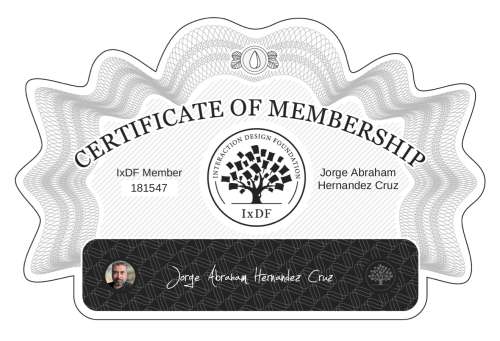Jorge's Certificate of membership