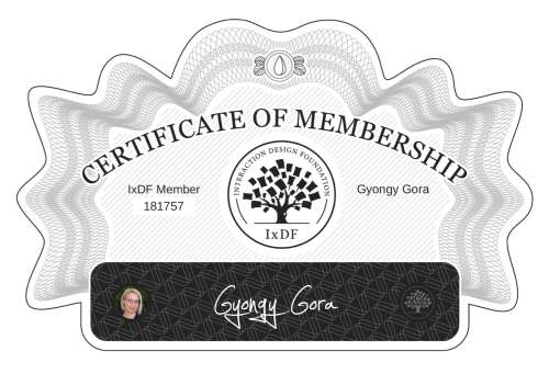 Gyöngy's Certificate of membership