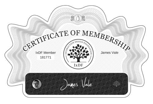 James's Certificate of membership