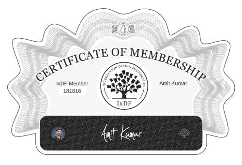 Amit's Certificate of membership