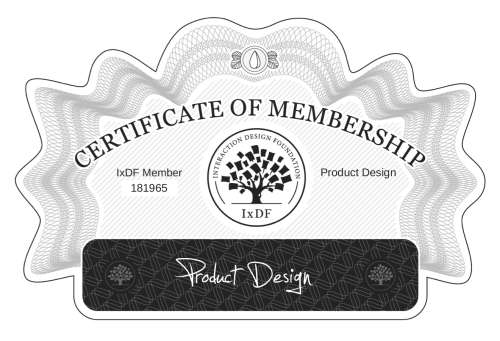 Product's Certificate of membership