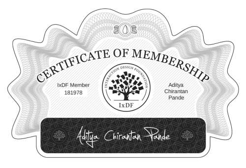 Aditya's Certificate of membership
