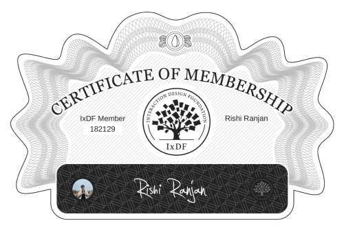 Rishi's Certificate of membership
