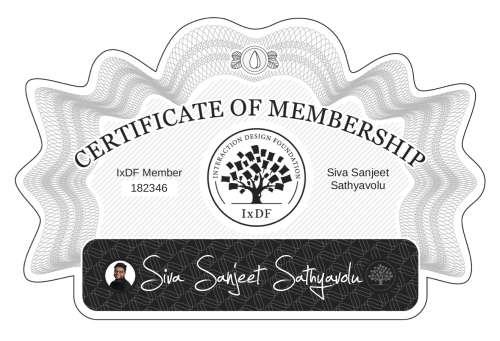 Siva's Certificate of membership