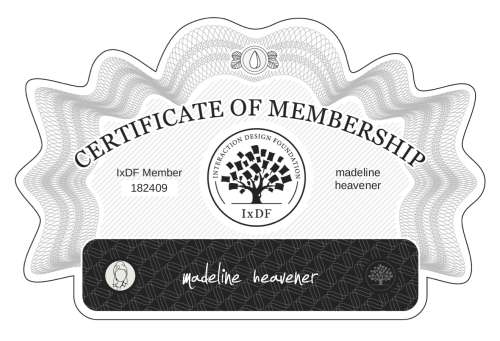 madeline's Certificate of membership