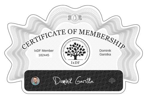 Dominik's Certificate of membership