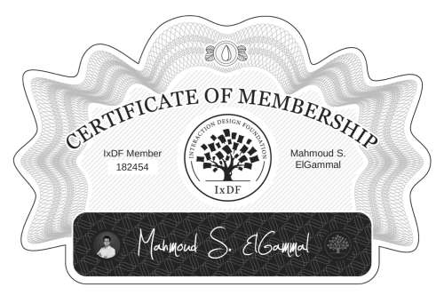 Mahmoud's Certificate of membership