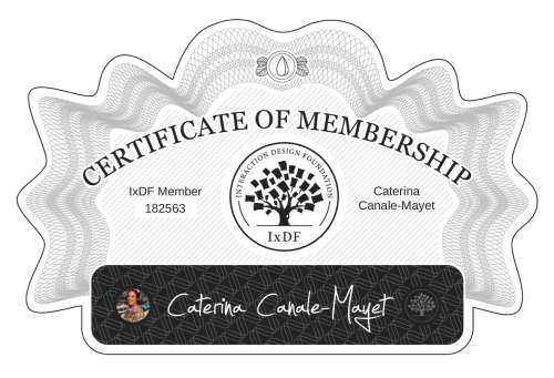 Caterina's Certificate of membership