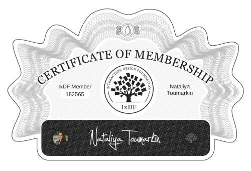 Nataliya's Certificate of membership