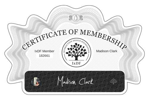 Madison's Certificate of membership