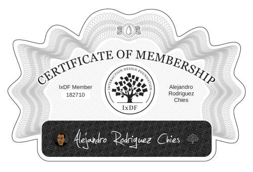 Alejandro's Certificate of membership