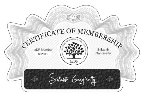 Srikanth's Certificate of membership