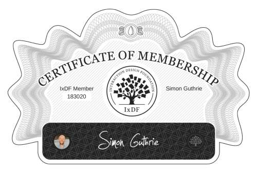 Simon's Certificate of membership