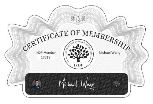 Michael's Certificate of membership