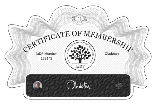 Oladotun's Certificate of membership