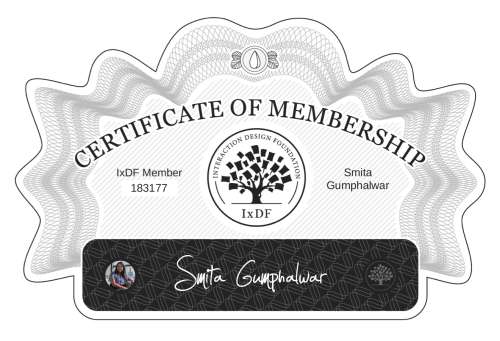 Smita's Certificate of membership