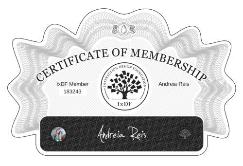 Andreia's Certificate of membership