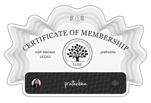 prathebha's Certificate of membership