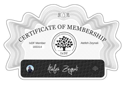 Atefeh's Certificate of membership