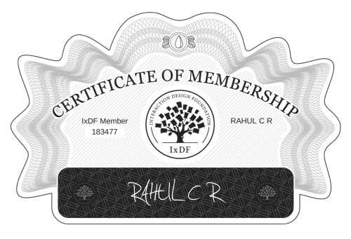 RAHUL's Certificate of membership