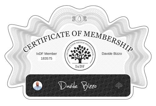 Davide's Certificate of membership