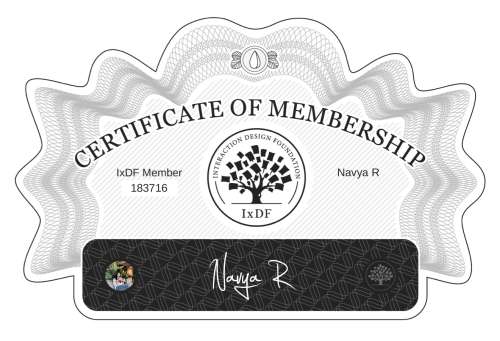 Navya's Certificate of membership