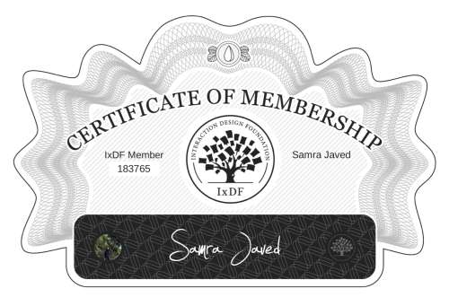 Samra's Certificate of membership