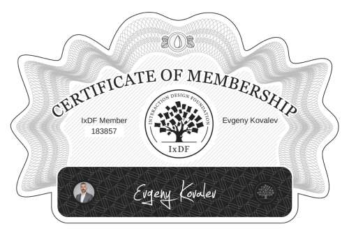 Evgeny's Certificate of membership