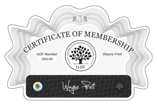 Wayne's Certificate of membership