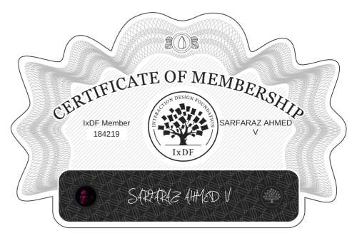 SARFARAZ's Certificate of membership