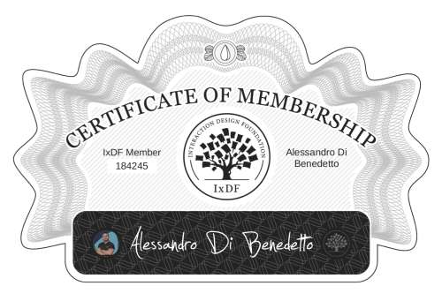 Alessandro's Certificate of membership