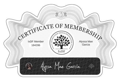 Alyssa's Certificate of membership