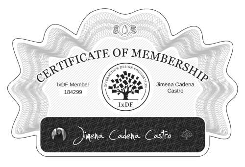 Jimena's Certificate of membership