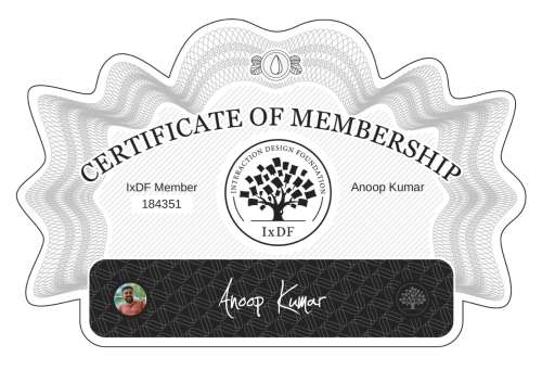 Anoop's Certificate of membership
