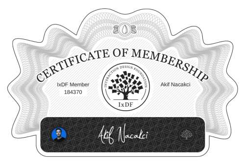 Akif's Certificate of membership