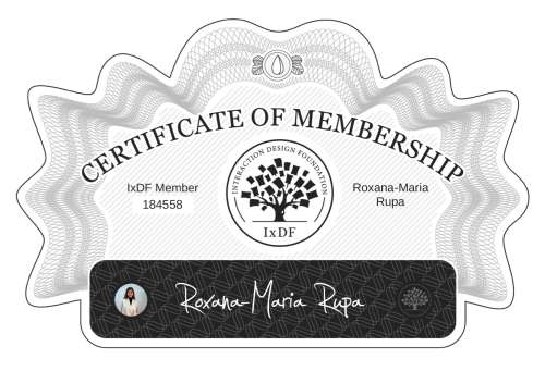 Roxana-Maria's Certificate of membership