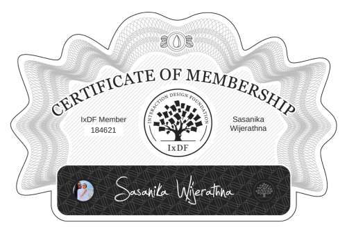 Sasanika's Certificate of membership