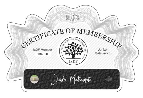 Junko's Certificate of membership