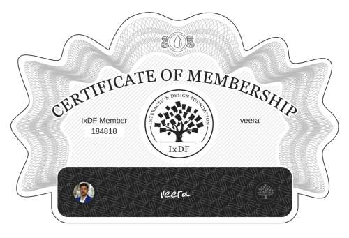 veera's Certificate of membership