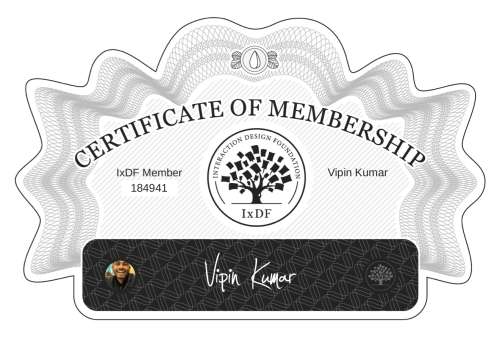 Vipin's Certificate of membership