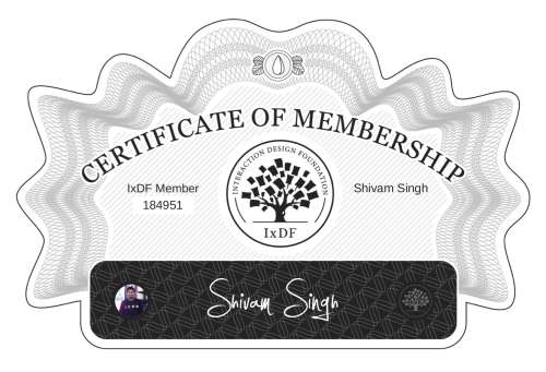 Shivam's Certificate of membership