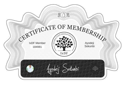 Ayodeji's Certificate of membership